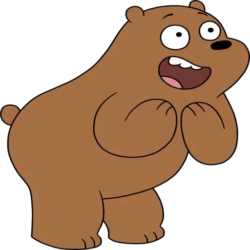 l'ours est mignon, grizzly, ours ours, joyeux ours, ours de dessin animé