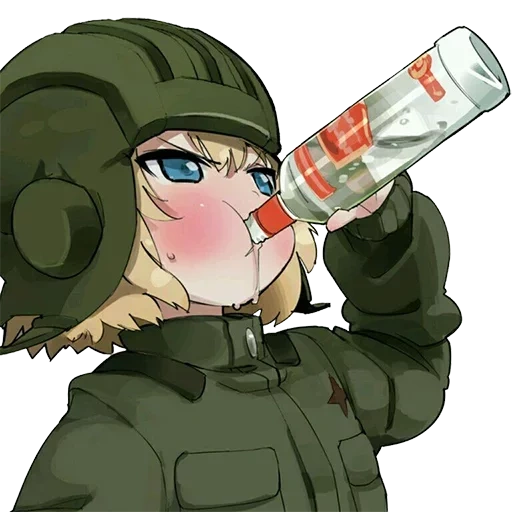 россия аниме, аниме танкистки, cyka blyat аниме, танкистки аниме катюша водка, girls und panzer катюша водкой