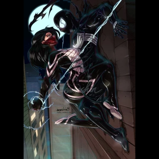 veineuse, symbiote, cindy wen, symbiote d'araignée gwen, marvel spider symbiote