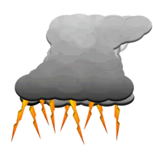 die ikone des donners, abschluss ohne hintergrund, clipart cloud, sturmwetter logo, cartoon gewitter sturm