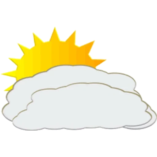 clipart en la nube, nubes soleadas, vector de nubes de sol, sol de nube emoji, tarjetas nubladas de niños