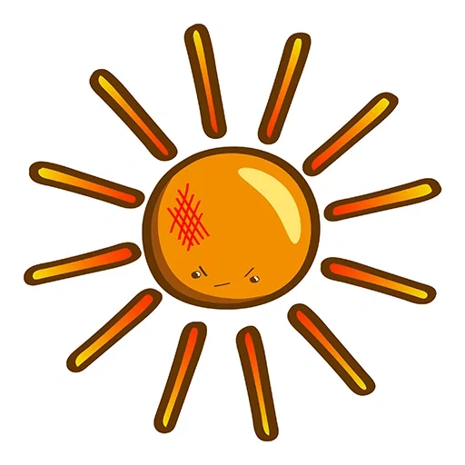 soleil, climat, le soleil est un badge, le soleil icône