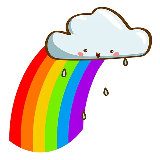 arc-en-ciel doux, arc-en-ciel, nuage avec arc-en-ciel, un nuage avec un arc-en-ciel, l'arc-en-ciel est petit