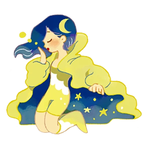 fille, illustration, illustration de fille, illustrations vectorielles, vector kids de moon sleep