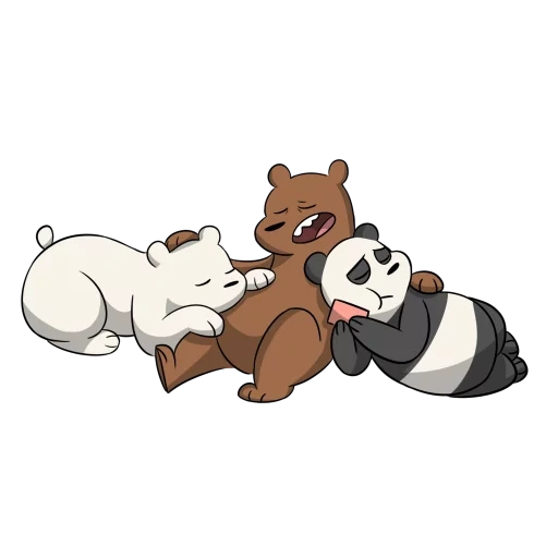 anime, semua kebenaran tentang beruang, kartun the all truth of the bear, tiga beruang panda putih beruang grizzly, tiga beruang panda putih atau beruang grizzly