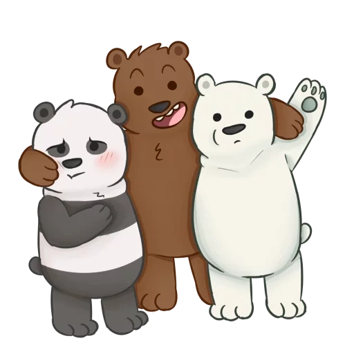 panda bear, we bare bears grisli, the whole truth about bears, panda brown bear together, three bears white panda grizzly