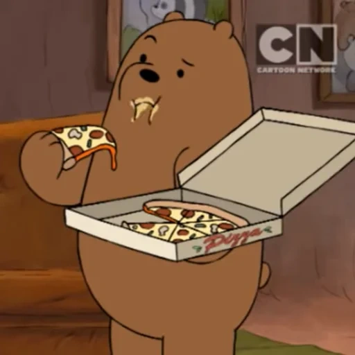 bare bears, пицца мишка, пицца медведь, предметы столе, вся правда о медведях