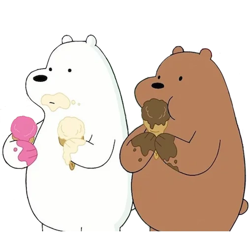 медведь белый, медведь мультик, медведь милый, иллюстрация медведь, we bare bears ice bear