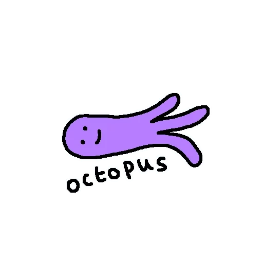 teks, gurita, octopus clipart, violet octopus