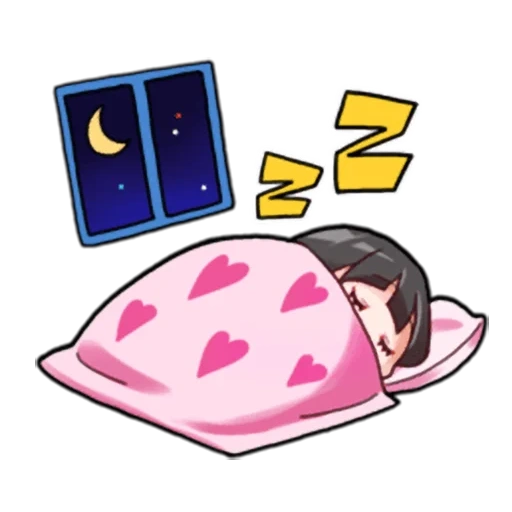 internal, good night, lovely cartoon, anime picture, cartoon cute pattern