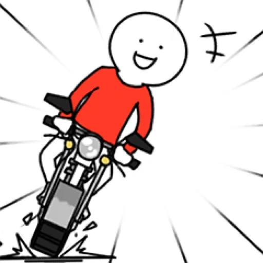 kartun, человек, мальчик, мотоцикл, motorbike cartoon