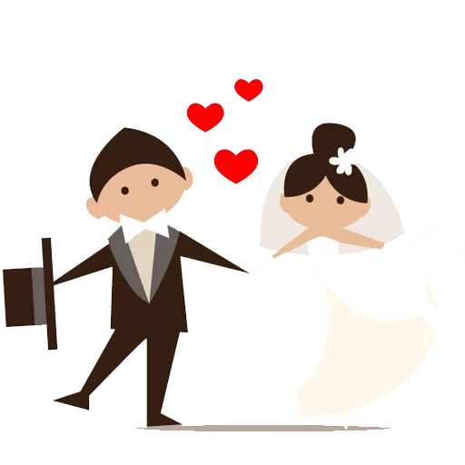 mariage, mariage, couple de mariage, cliparter de mariage, dessin du marié de la mariée