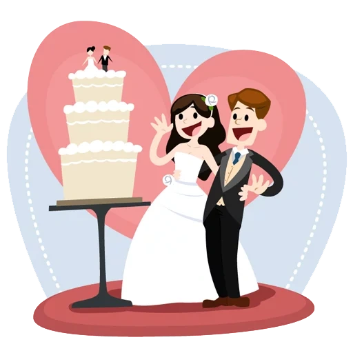 pernikahan, pernikahan, stiker pernikahan, ilustrasi pernikahan, kartun pengantin