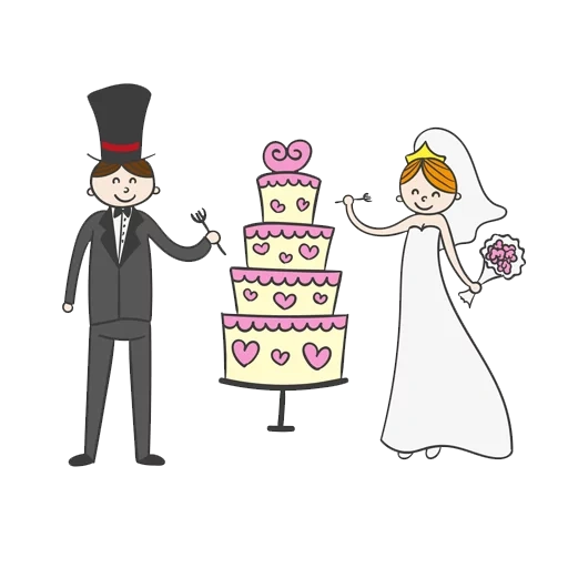 kue pernikahan, ilustrasi pernikahan, kartun kue pengantin, kartun kue pernikahan, kue pernikahan kartun
