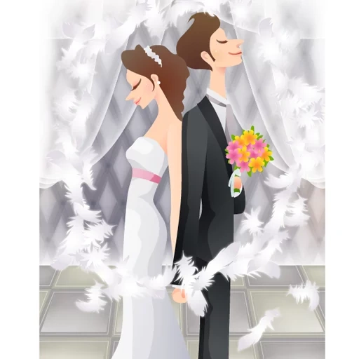 pengantin pria dan wanita, tentang pernikahan pola a4, ilustrasi pernikahan, figur pengantin, ilustrasi pengantin