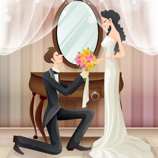wedding, wedding couple, present day, wedding illustrations, drawing bride groom