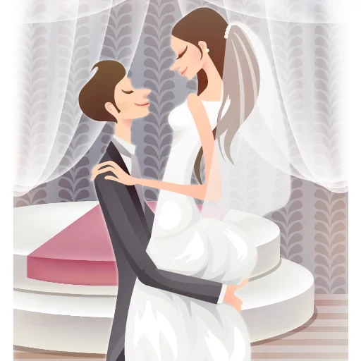 mariage, mariée, couple de mariage, dessins de mariage, illustrations de mariage