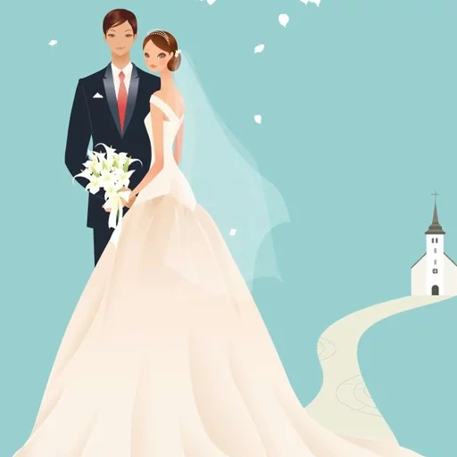 mariée, dessin de mariage, dessins de mariage, illustrations de mariage, mariage von marié