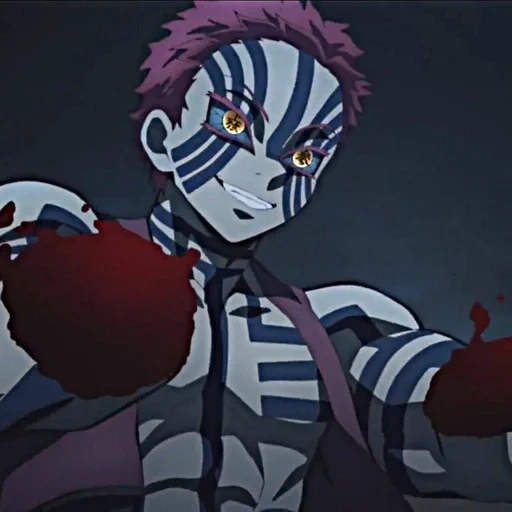 anime creative, demon anime, anime charaktere, egg and leaf samurai-the legend, anime blade anatomie akaza dämon