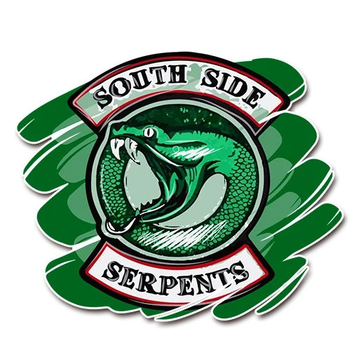 tanda ular riverdale, ikon snake riverdale, riverdale southside serpents, stiker riverdale sid, ular sisi selatan riverdale