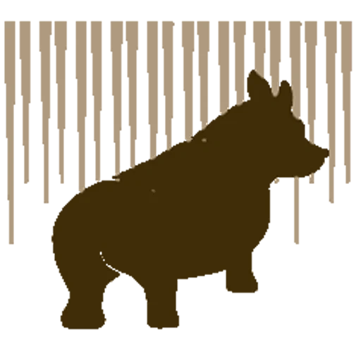 silhouette de cochon, silhouette animale, silhouette animale, trois silhouettes d'ours, profil du bouledogue français