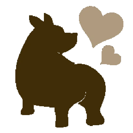 corgi, dog silhouette, silhouette of three bears