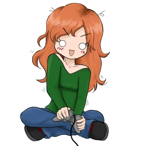 kyle, chibi, anime, giovane donna, umano