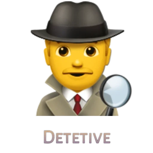 текст, эмодзи, эмоджи шерлок, смайл детектив, man_detective смайлик