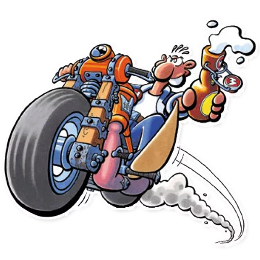 motorbike, all seasons, maskot motorcycle, cartoon motorcycle, werner animated series motorcycles