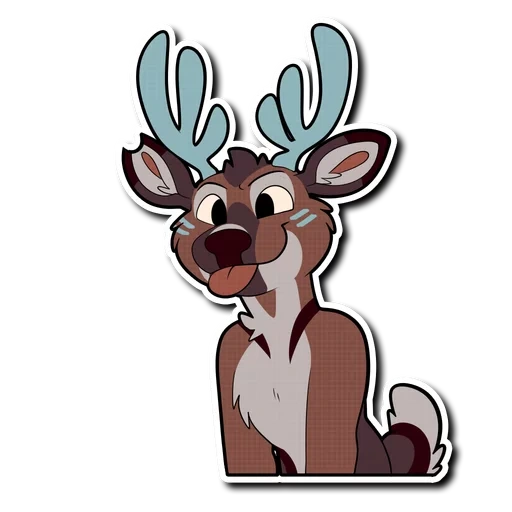 deer, frie deer, new year's deer, cartoon fawn