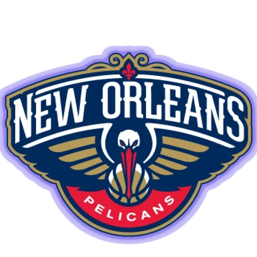 logo nba new orlean, pelikan orlean baru, komando pelikan orlean baru, atlanta hawks new orlean pelicans, logo tim bola basket new orleans