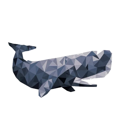 baleia tatuada, baleia de cachalote, baleia multi-ângulo, golfinhos geométricos, gráficos de polígono keith