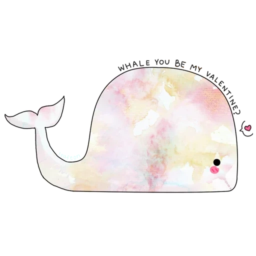 lovely, whale, der süße wal, der süße wal, aquarell von walen
