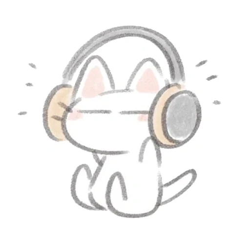 los auriculares para gatos, lindos dibujos, auriculares de gatito, ilustración de auriculares, personajes de cinnamoroll