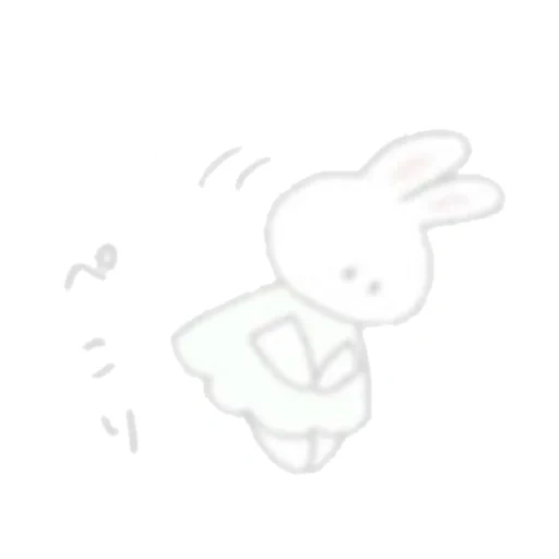 bunny, white rabbits, rabbit drawing, bunny with a pencil, rabbit is a cute drawing