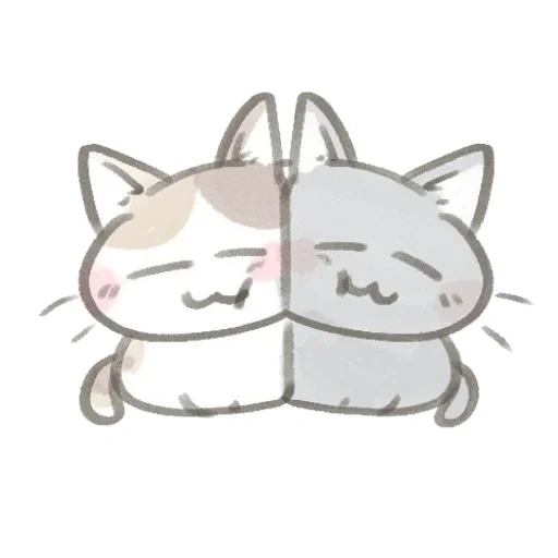 kawaikitty, katiki kavai, drawings of cute cats, mochi mochi peach cat, kawaii kittens are hugged