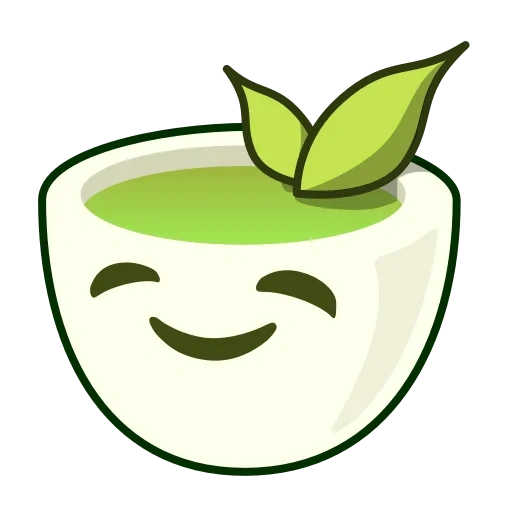 plante, thé vert, soupe de noix de coco, emoji au thé vert, les émotions du mal des icônes applicables