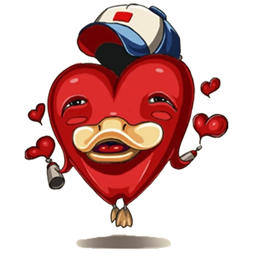 duck, heart, pak duck, love heart, the heart is character