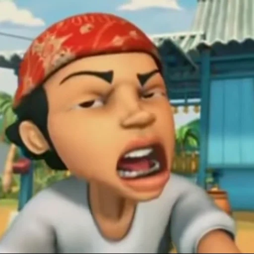 caricatura, wuping un producto, indonesia, meme face, meme upin ipin