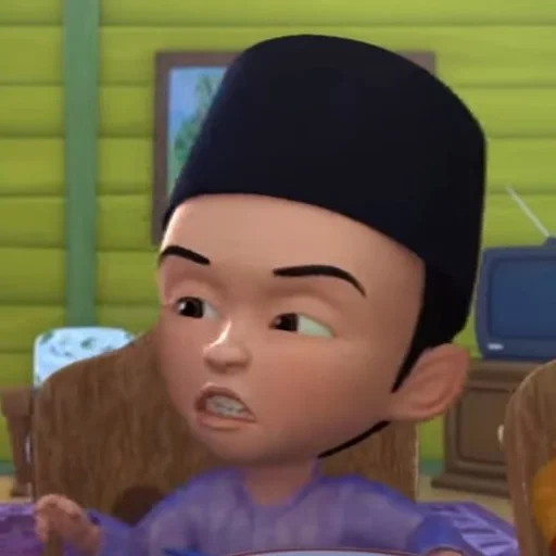 азиат, упин ипин, upin dan ipin, упин фиолетовый, upin ipin ada ibu memes