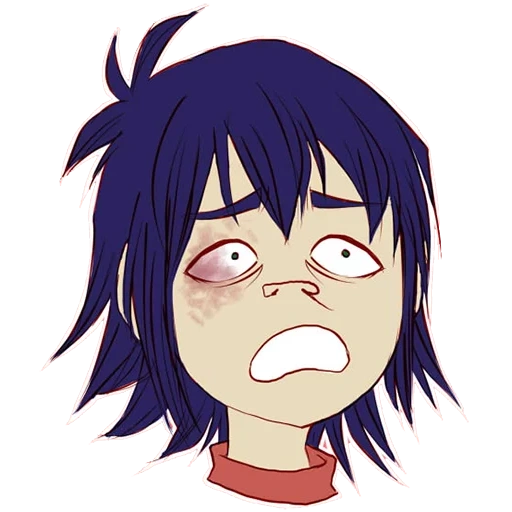 picture, anime feys, gorillaz nudl, anime characters, 2d gorillaz is young