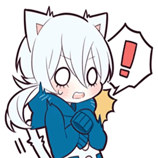 anime, shiro neko, seni animasi, kitten putih, gambar seni anime