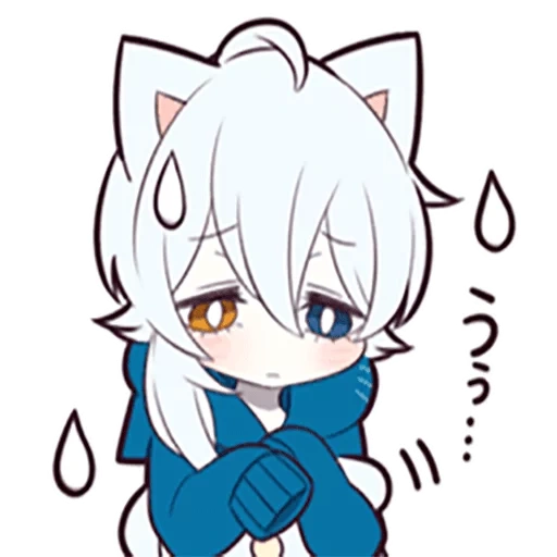 some, anime, shiro neko, white kitten