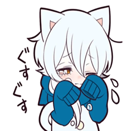 some, anime, shiro neko, white kitten