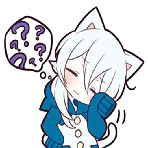 some, anime, shiro neko, white kitten