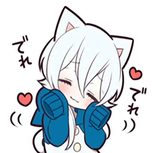 some, anime, shiro neko, white kitten