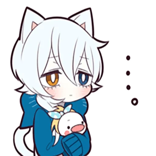 anime, arte anime, shiro neko, kitten bianco