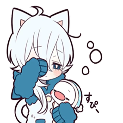 anime, shiro neko, white kitten