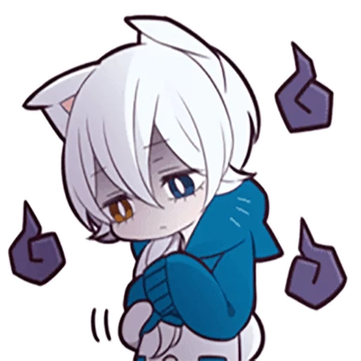 аниме, shiro neko, white kitten