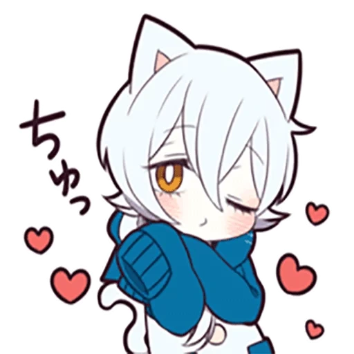 some, anime, shiro neko, white kitten